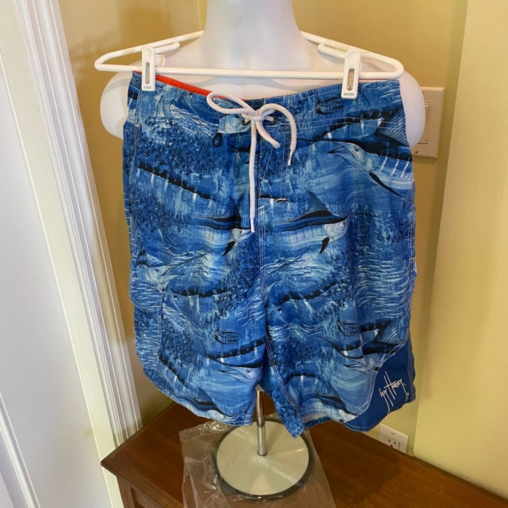 Guy Harvey Camo Board Shorts Swim Trunks 28x8